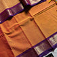 Throne Edit Sunset Orange & Purple Checks 120-Count Kanchi Cotton Saree by House of Thansha