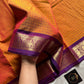 Throne Edit Sunset Orange & Purple Checks 120-Count Kanchi Cotton Saree by House of Thansha