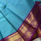 Subtle Weaves | SkyBlue & Purple Kanchi Cotton Saree