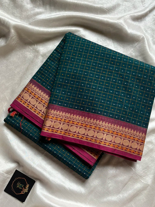 Kattam Edit - Peacock teal Chettinadu Cotton