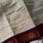 Sungudi Cotton Saree - Cream white