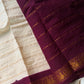 Sungudi Cotton Saree - Cream white
