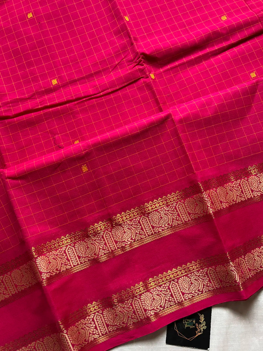 Chettinadu Kattam saree - House of Thansha - checked sarees