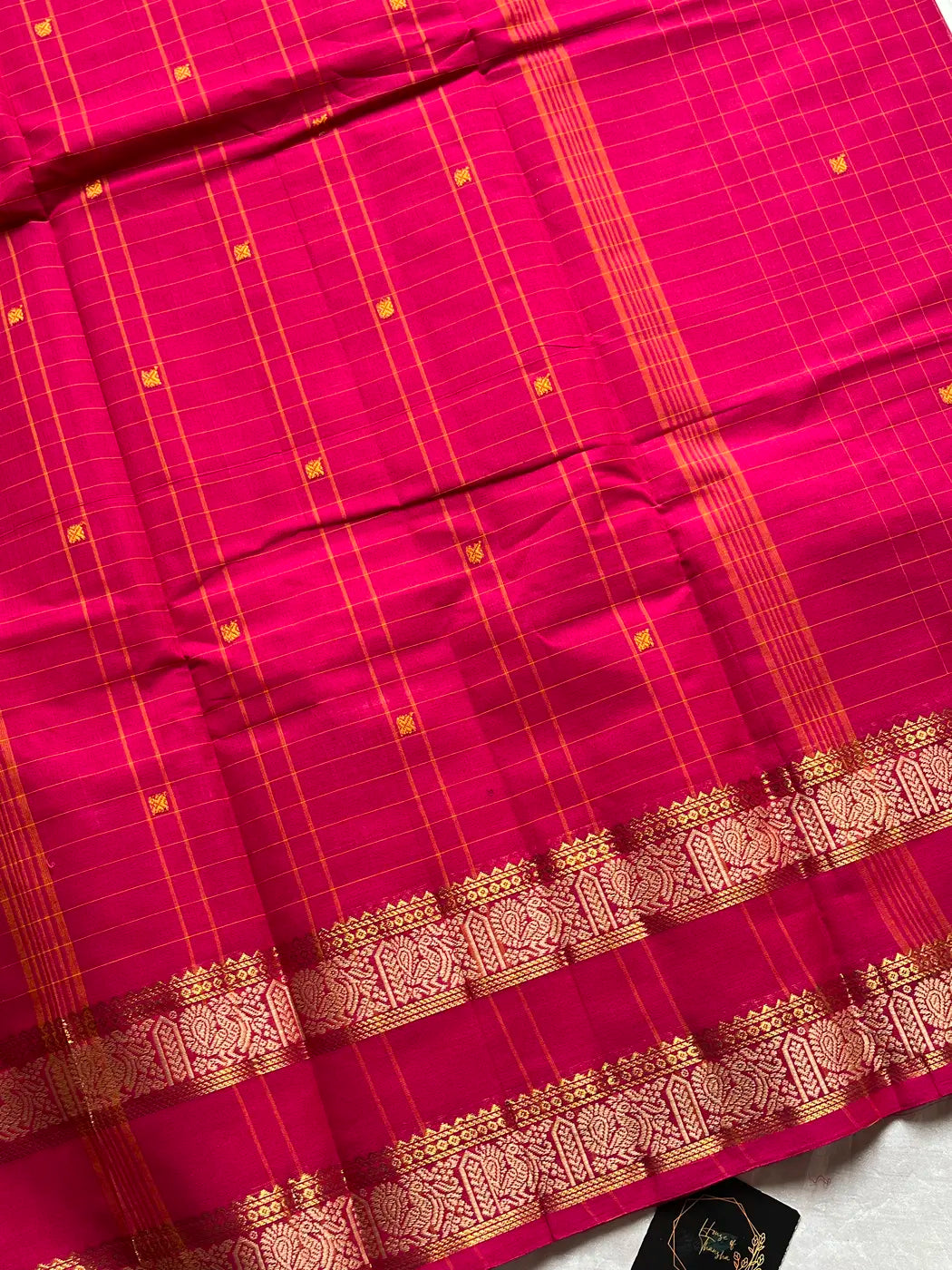Chettinadu Kattam saree - House of Thansha - checked sarees