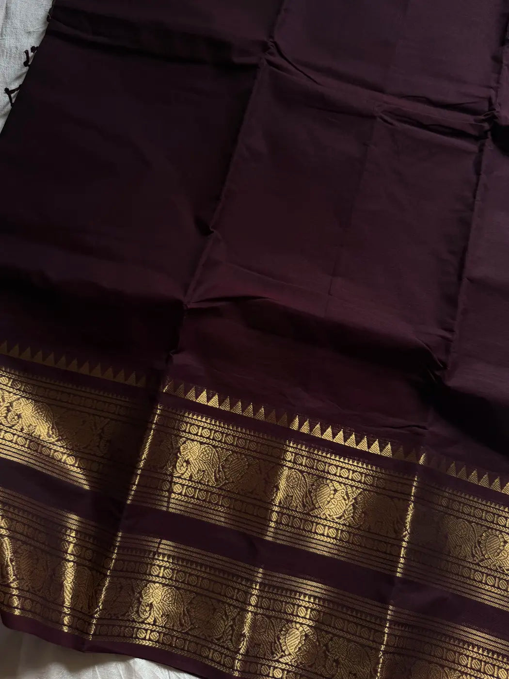 Subtle Weaves | Coffee Brown Kanchi Cotton Saree