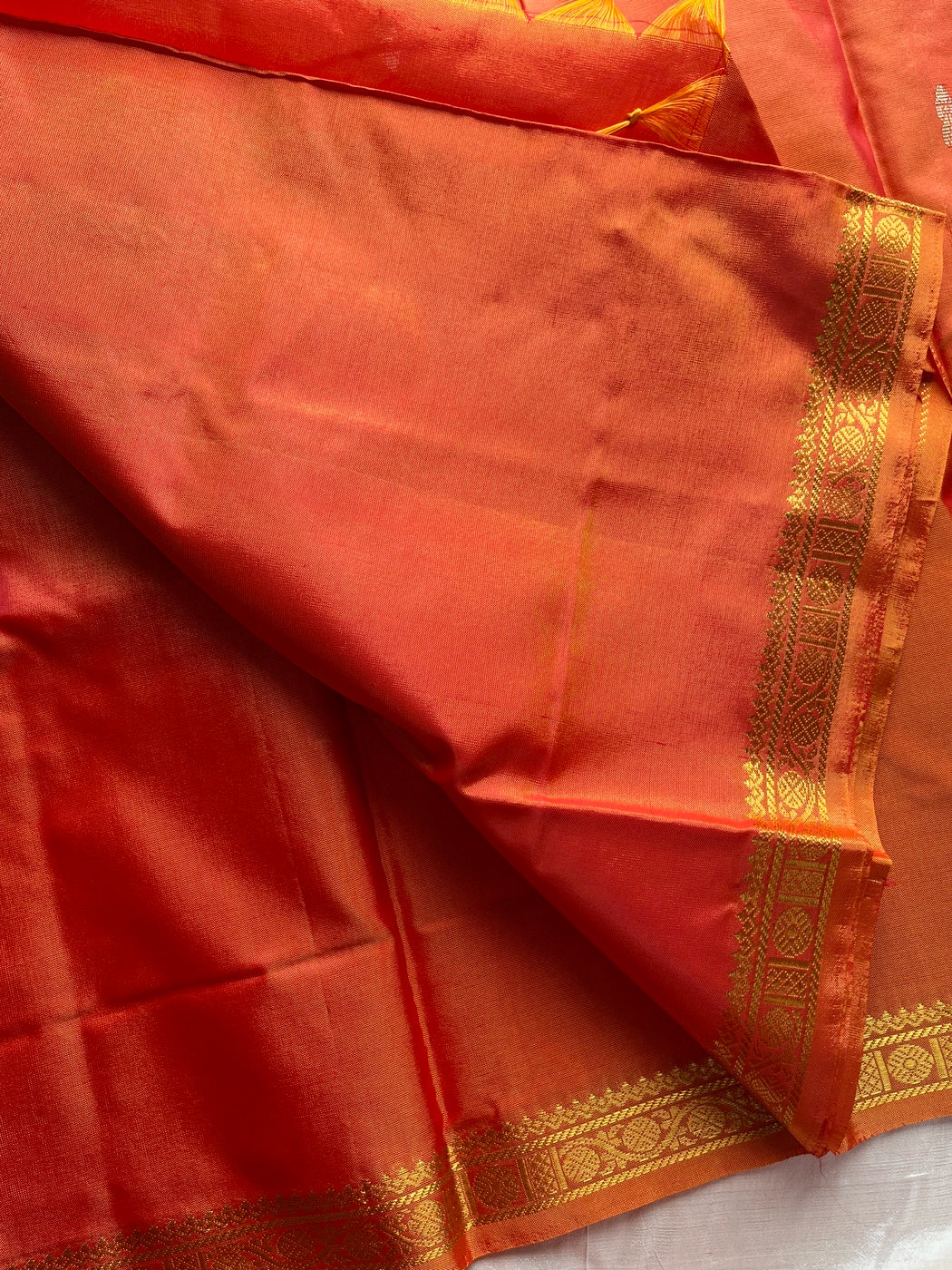 Vegan Silks | Chinnalampattu Saree – Orange