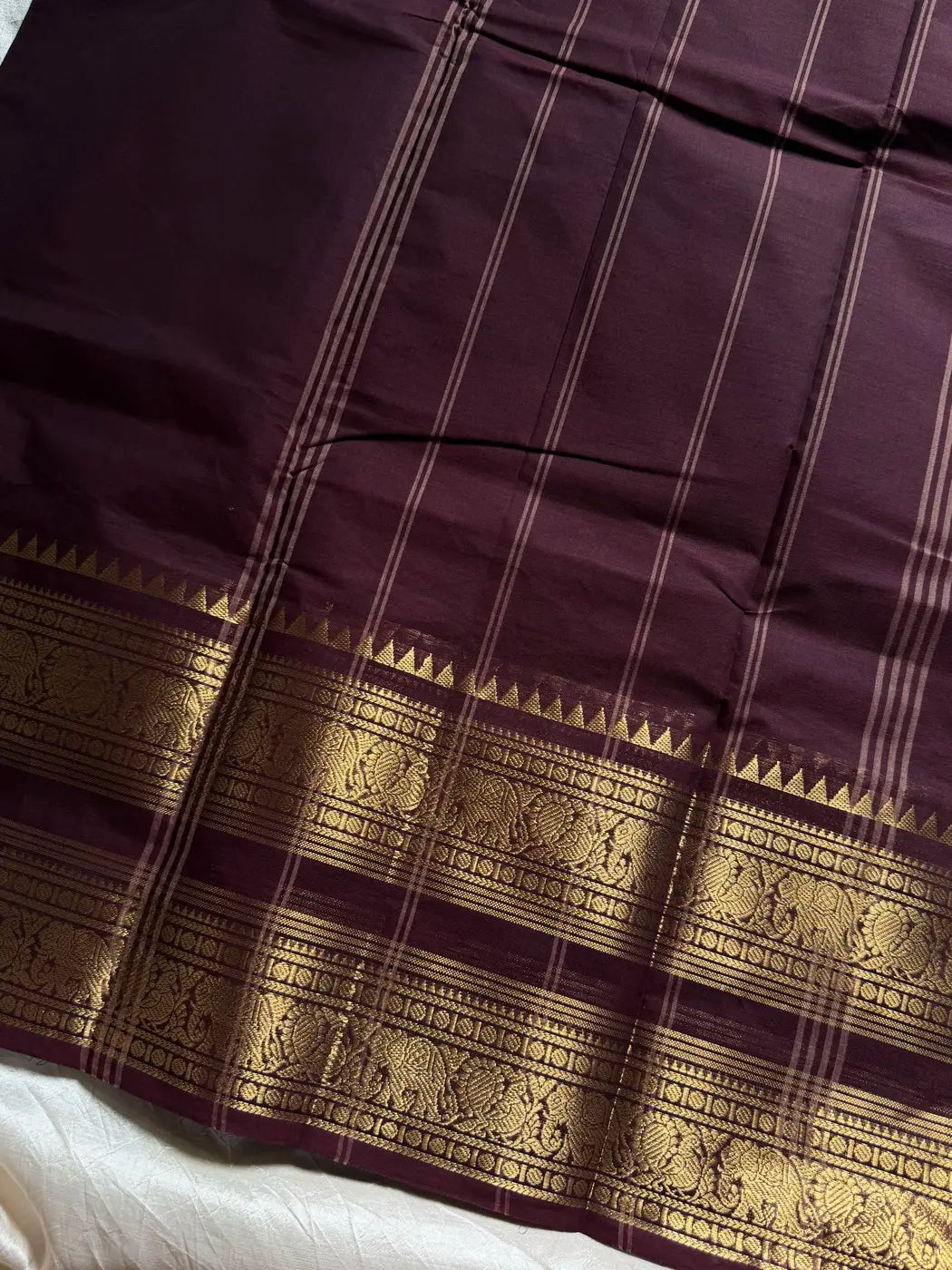 Subtle Weaves | Coffee Brown Kanchi Cotton Saree