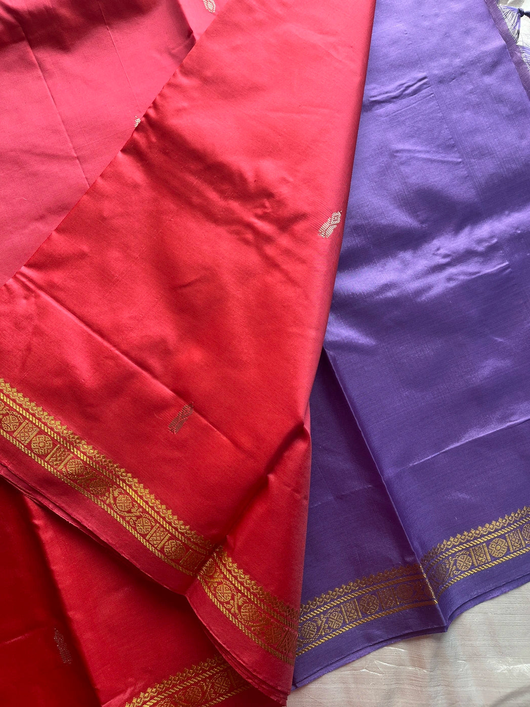 Vegan Silks | Chinnalampattu Saree – Peachish Red