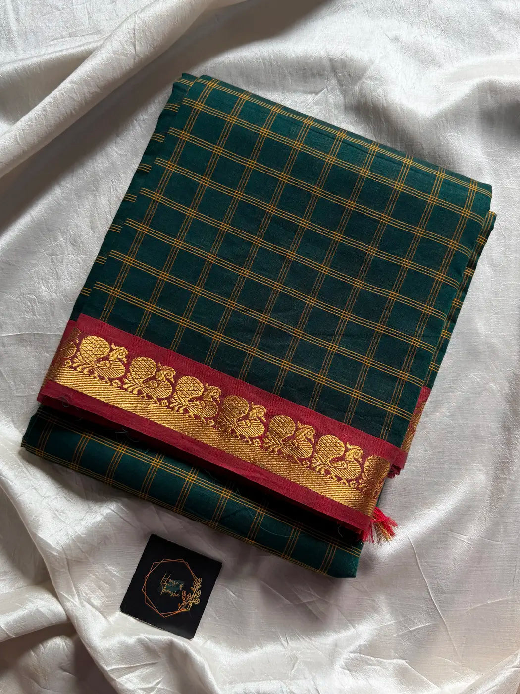 Kattam Edit – Dark Green Checked Chettinadu Cotton