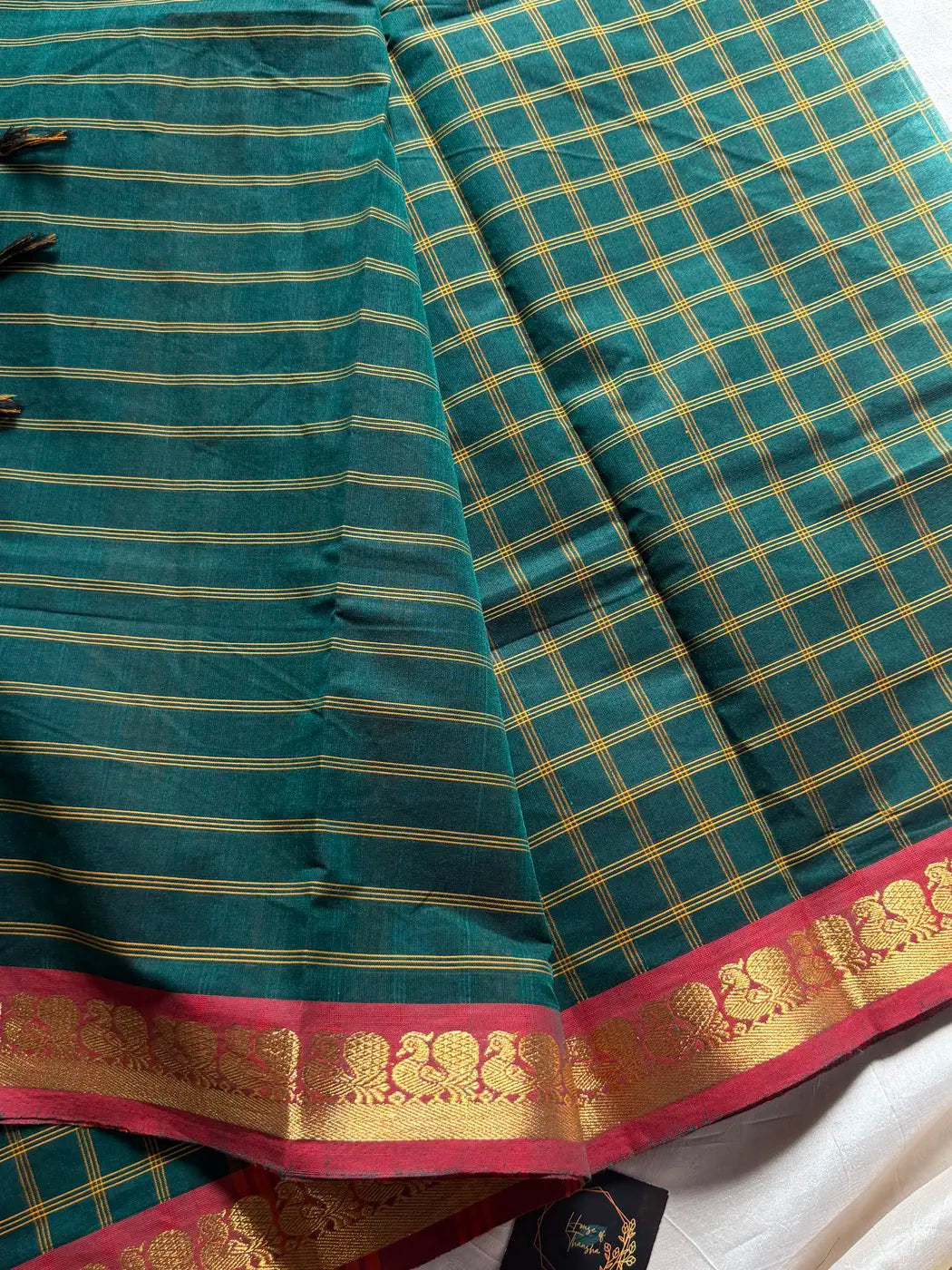 Kattam Edit – Dark Green Checked Chettinadu Cotton