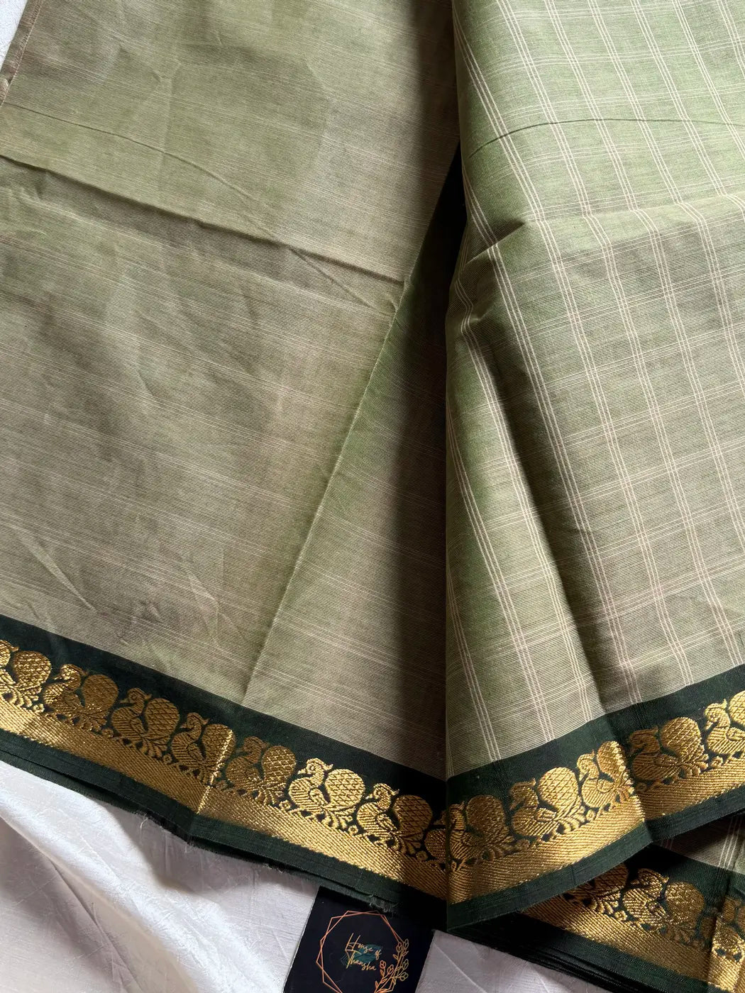 Kattam Edit – Pastel green Checked Chettinadu Cotton