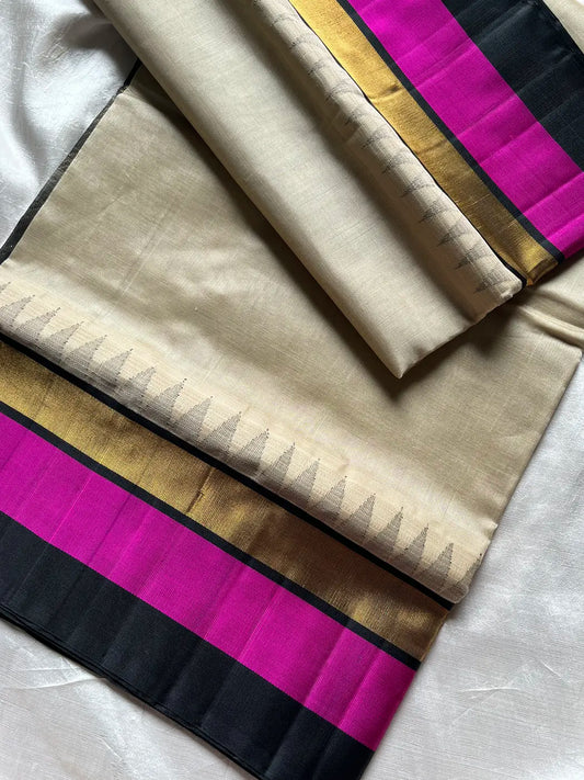 Pattu Nool Edit | Kanchi Silkcotton saree - Beige
