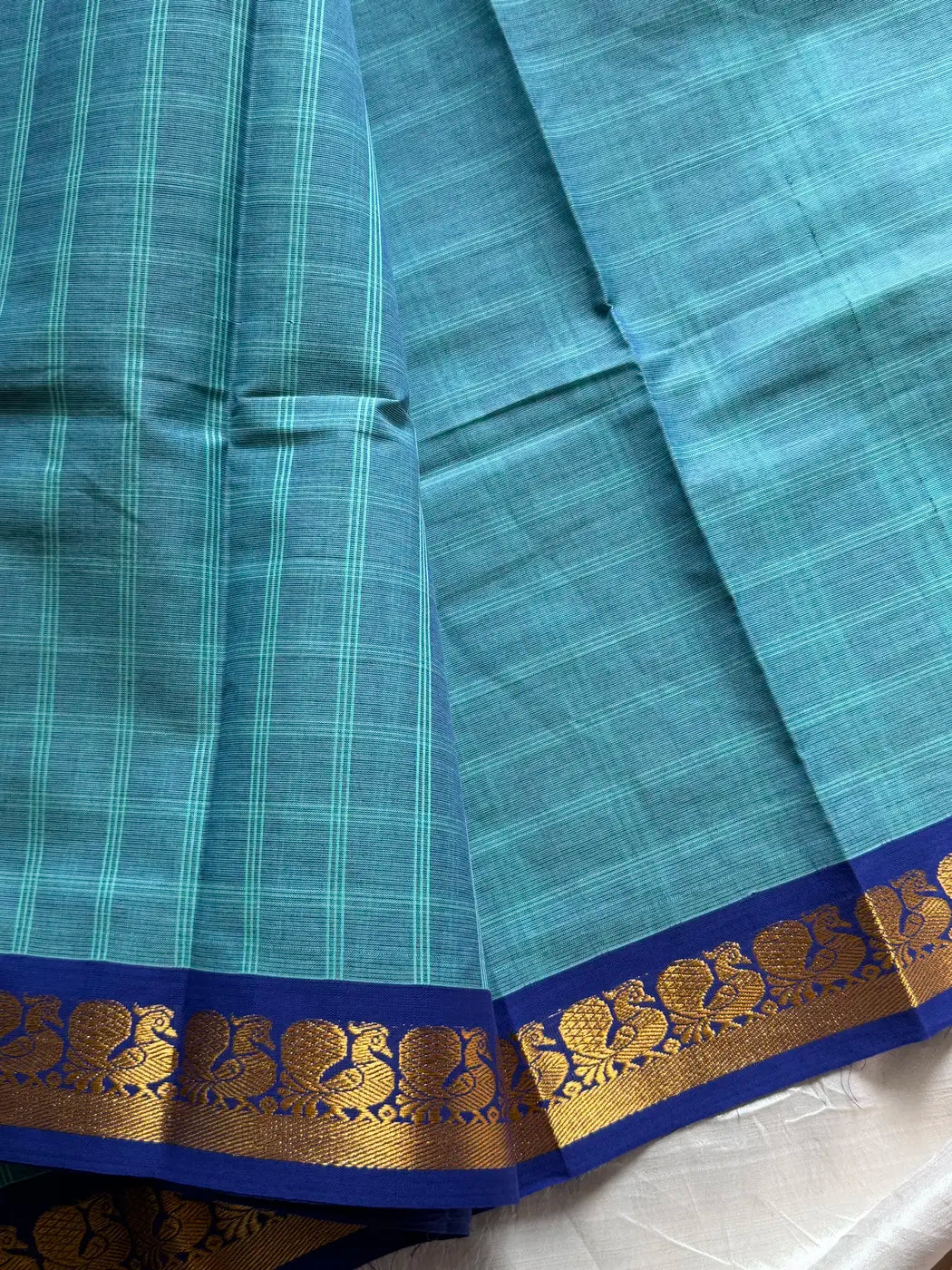 Kattam Edit – SkyBlue Checked Chettinadu Cotton