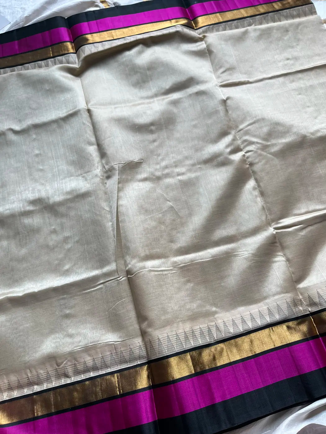 Pattu Nool Edit | Kanchi Silkcotton saree - Beige