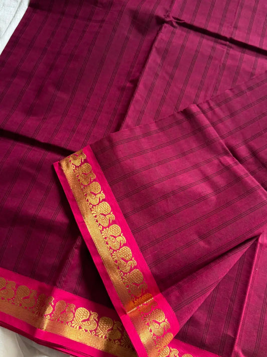 Kattam Edit – Maroon Checked Chettinadu Cotton