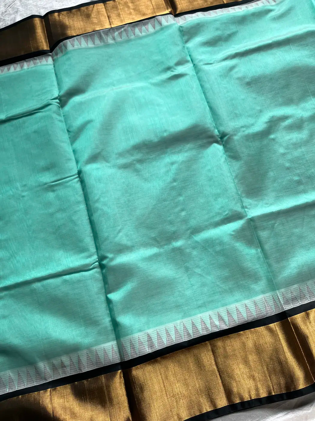 Pattu Nool Edit | Kanchi Silkcotton saree - Pastel Teal Pista