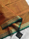 Vegan Weaves – Honey Yellow Handloom Art Silk Saree