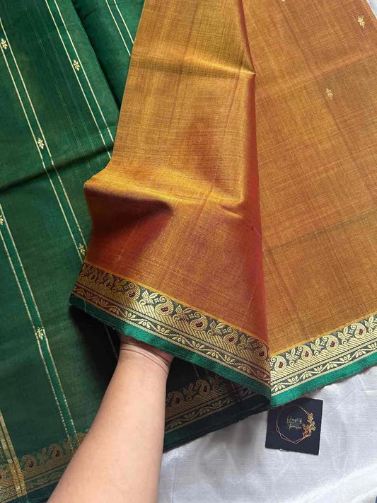 Vegan Weaves – Honey Yellow Handloom Art Silk Saree