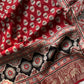 Dola Silk Saree - Maroon | Hand Blocked Ajrakh