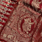 Dola Silk Saree - Maroon | Hand Blocked Ajrakh