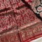 Dola Silk Saree - Maroon | Hand Blocked Ajrakh