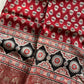 Dola Silk Saree - Maroon | Hand Blocked Ajrakh