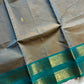 Vintage Loom Edit | Ash Blue Kanchi Cotton Saree