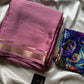 Semi Mysore Silk Saree – Pastel Pink