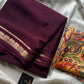 Semi Mysore Silk Saree – Wine Burgundy