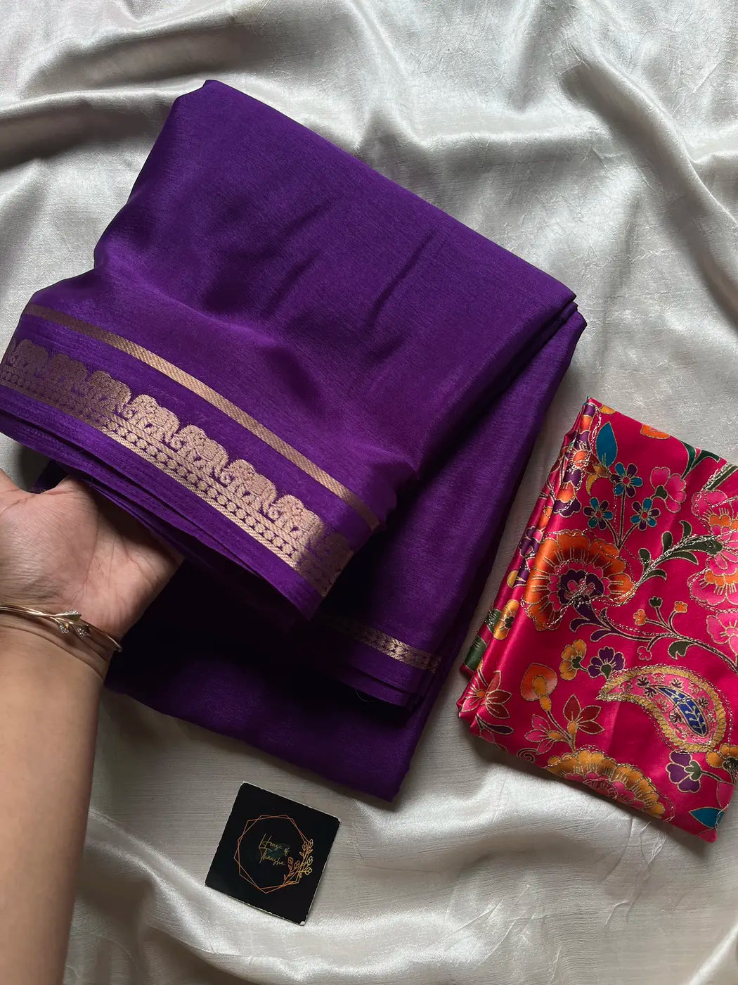 Semi Mysore Silk Saree – Purple