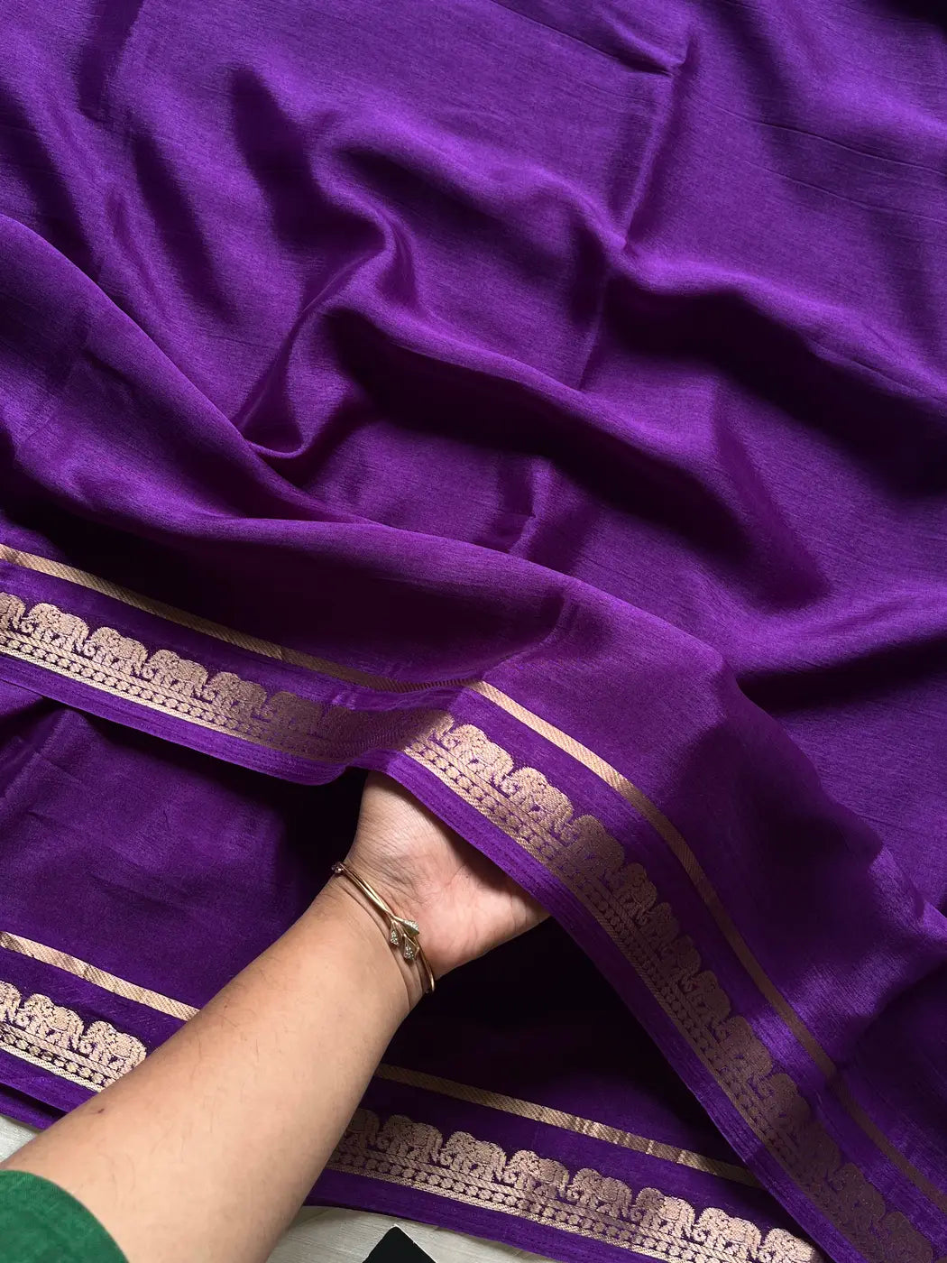 Semi Mysore Silk Saree – Purple