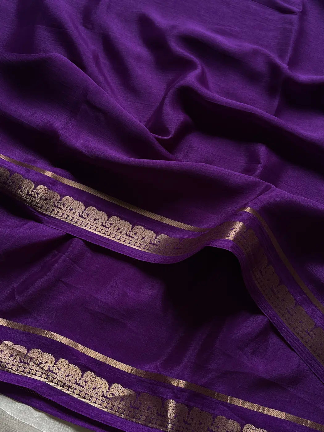 Semi Mysore Silk Saree – Purple