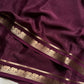 Semi Mysore Silk Saree – Wine Burgundy