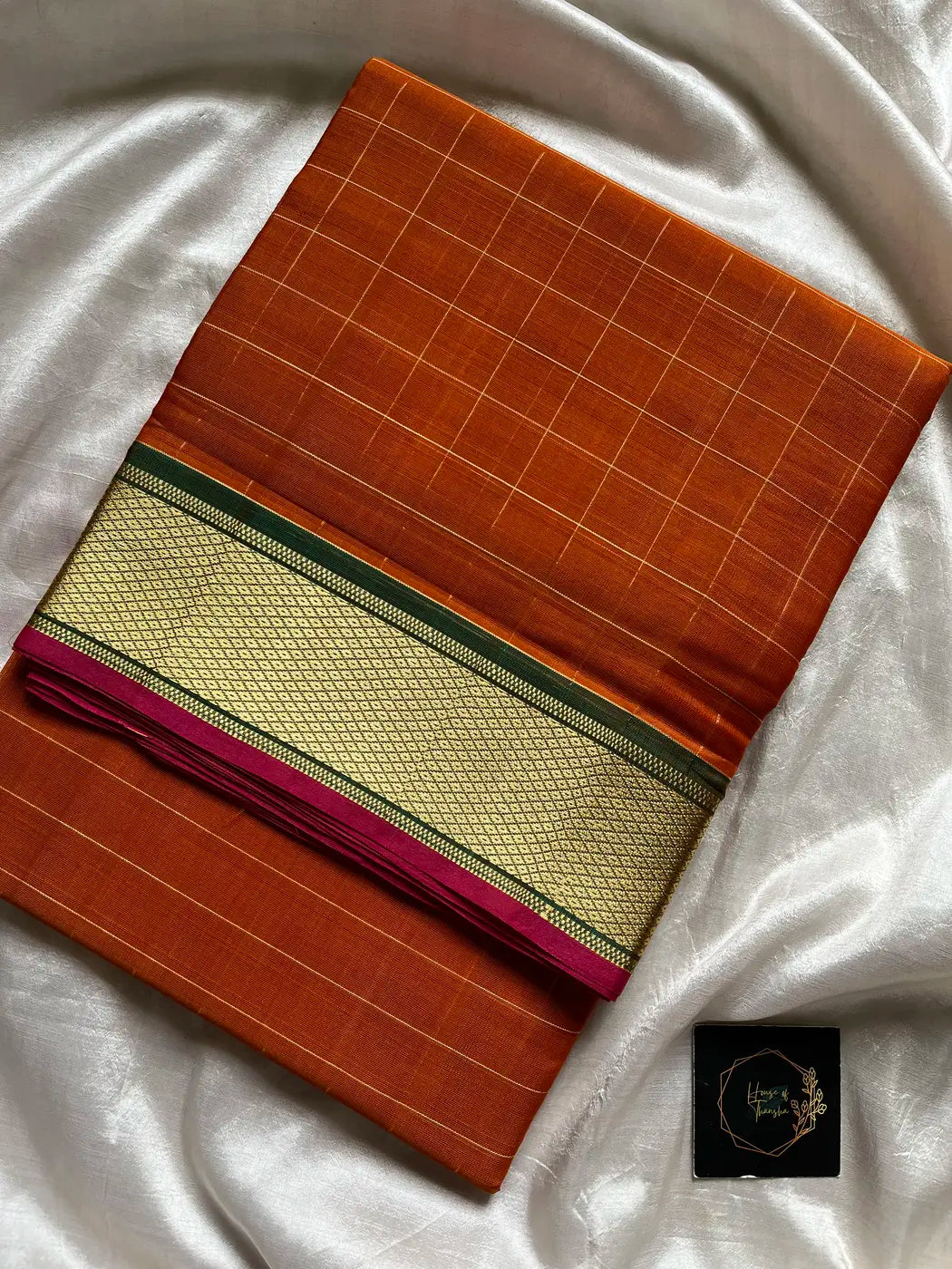 Devendra Saree – Burnt orange | Handloom Art silk