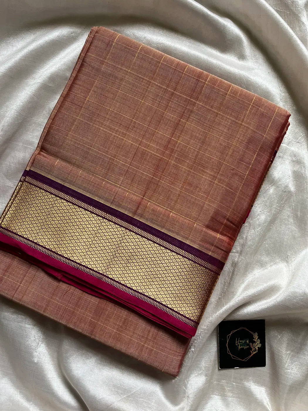 Devendra Saree – Copper Blush | Handloom Art silk