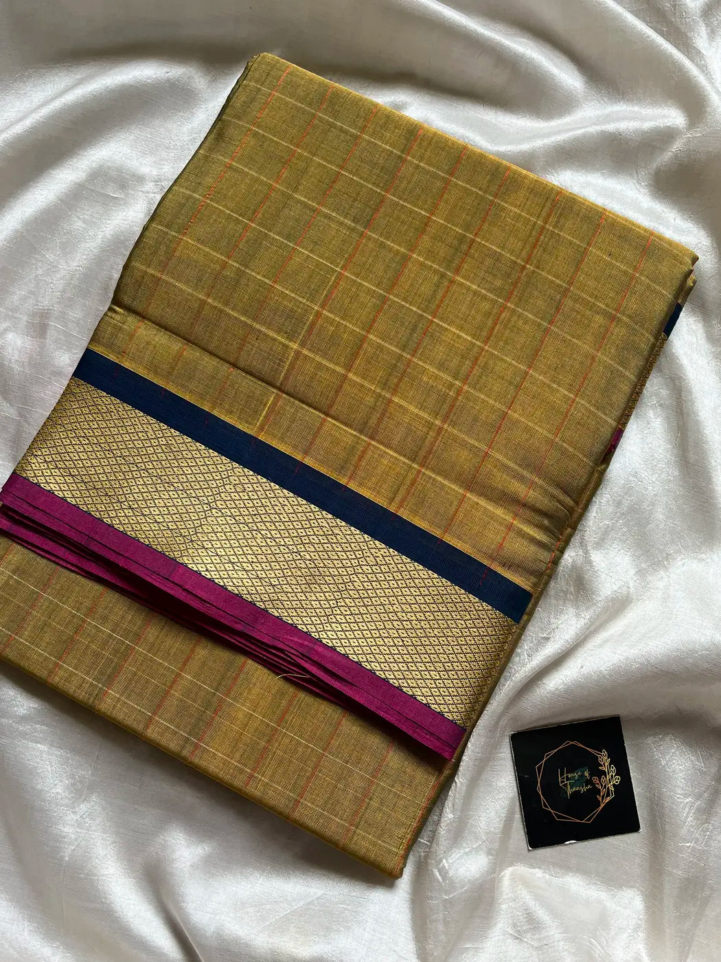 Devendra Saree – Olive Gold | Handloom Art silk