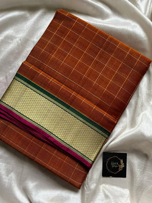 Devendra Saree – Rust | Handloom Art silk