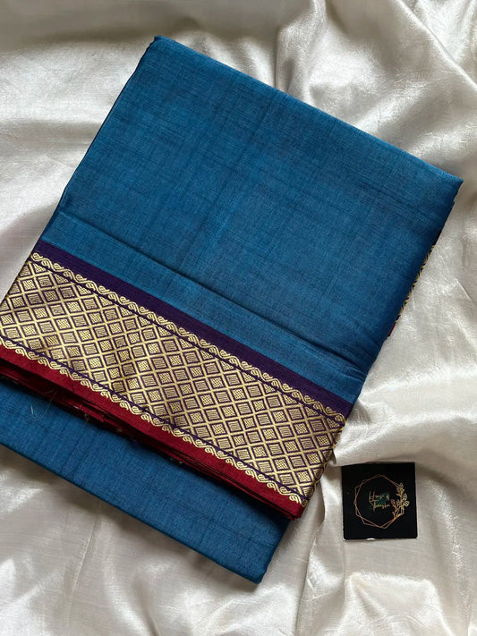 Devendra Saree – Blue | Handloom Art silk