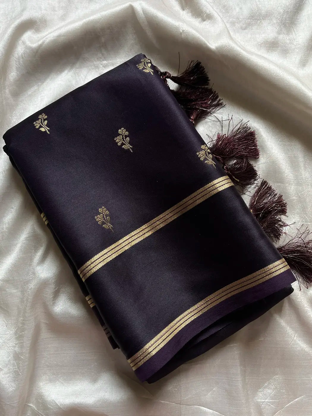 Crepe Silk Saree – Deep Grape