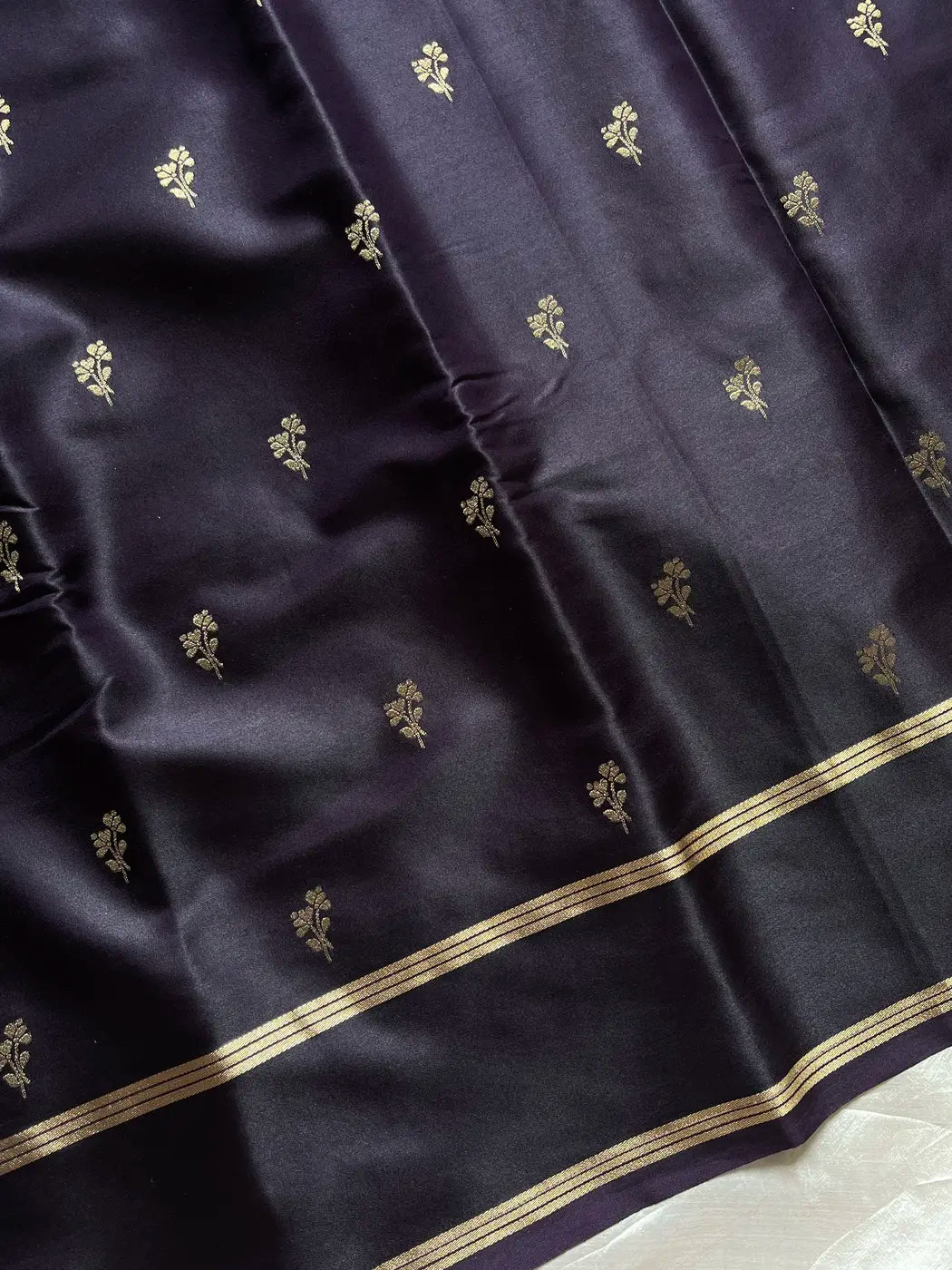 Crepe Silk Saree – Deep Grape