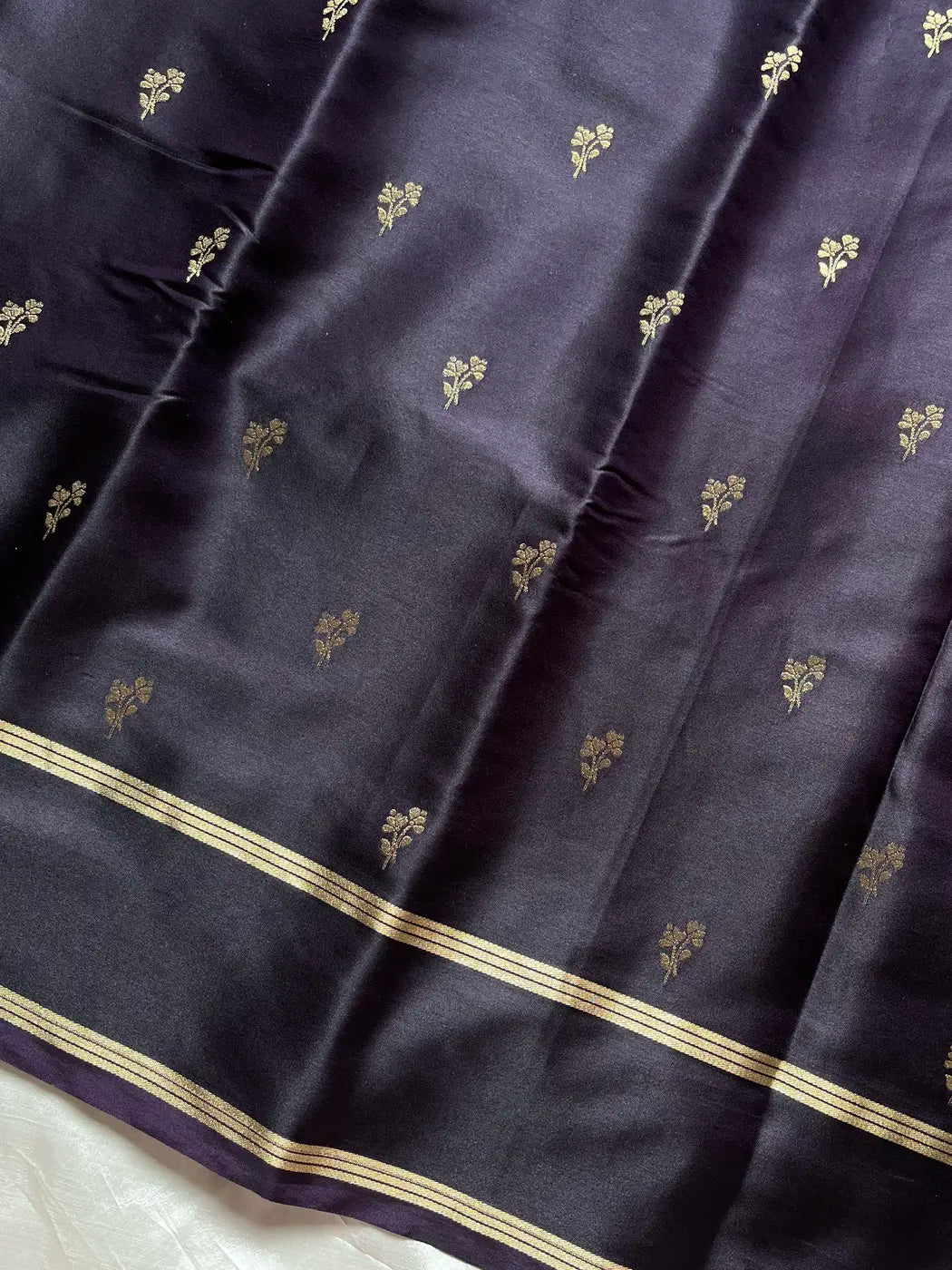 Crepe Silk Saree – Deep Grape