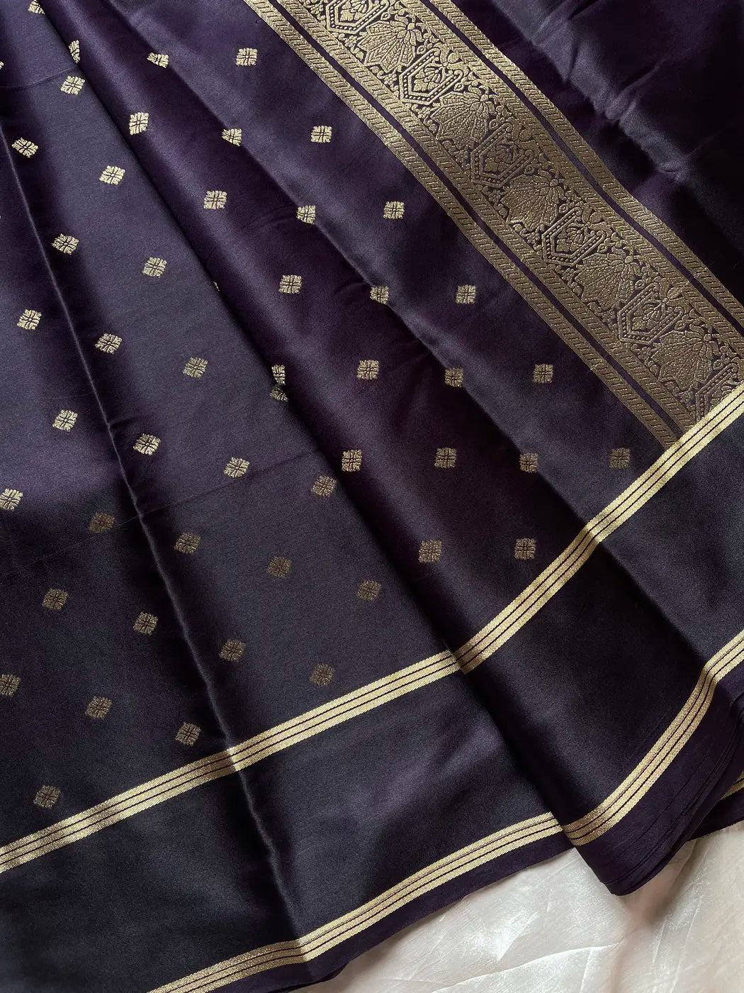 Crepe Silk Saree – Deep Grape