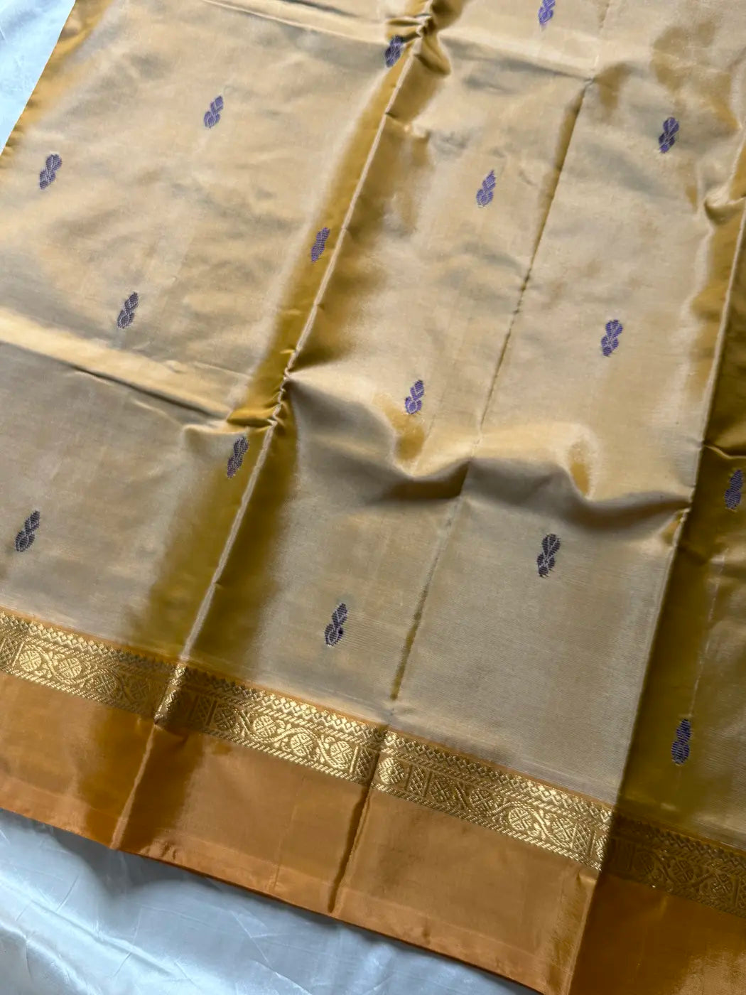 Vegan Silks | Chinnalampattu Saree – Champagne Beige