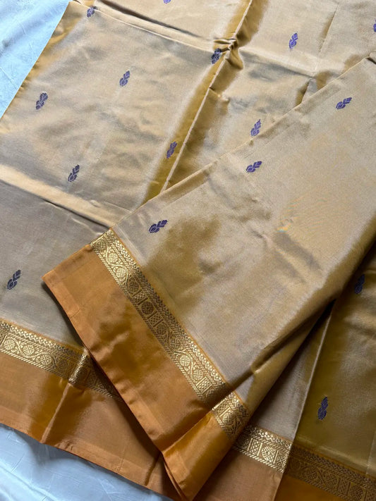 Vegan Silks | Chinnalampattu Saree – Champagne Beige
