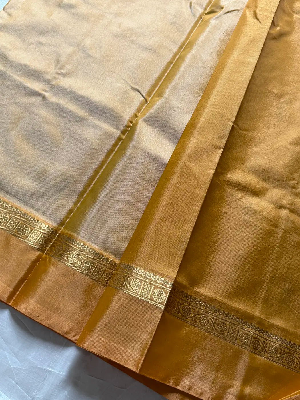Vegan Silks | Chinnalampattu Saree – Champagne Beige