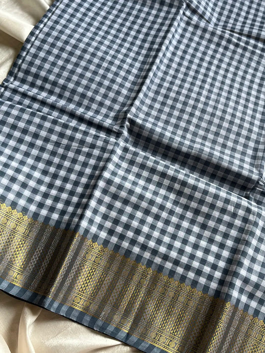 Mini Kattam – Grey & White Chettinadu cotton