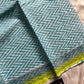 Blue Kota Doria saree with green contrast and mulmul blouse – House of Thansha