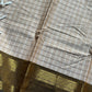 Kattam Edit – Soft Taupe Beige Checked Chettinadu Cotton Saree