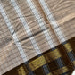 Kattam Edit – Soft Taupe Beige Checked Chettinadu Cotton Saree