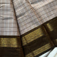 Kattam Edit – Soft Taupe Beige Checked Chettinadu Cotton Saree